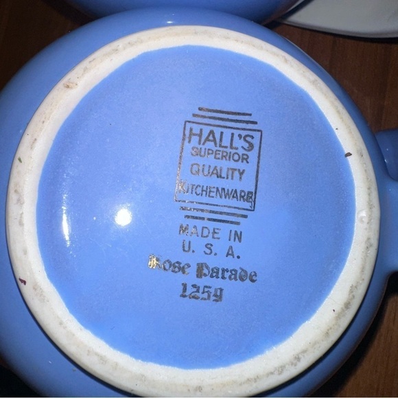 Vintage 3 Hall's Rose Parade pitchers, water, tea pot creamer - Picture 11 of 13